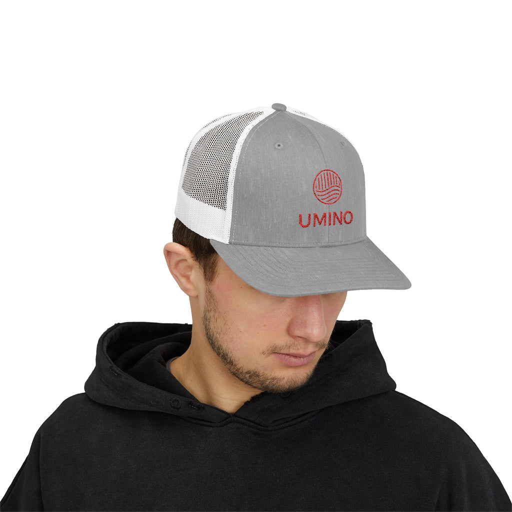 Umino Logo Trucker Cap - Embroidered Snapback Mesh Hat