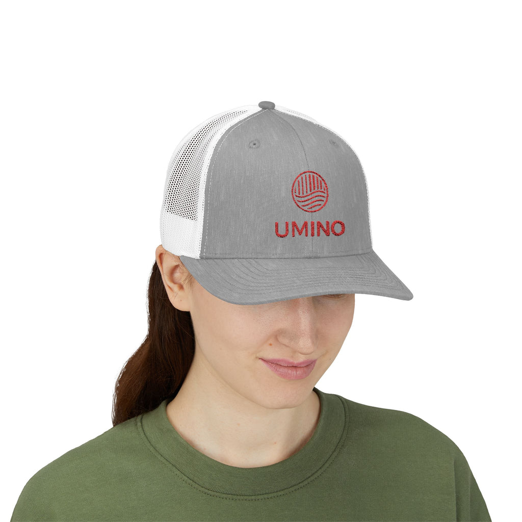Umino Logo Trucker Cap - Embroidered Snapback Mesh Hat