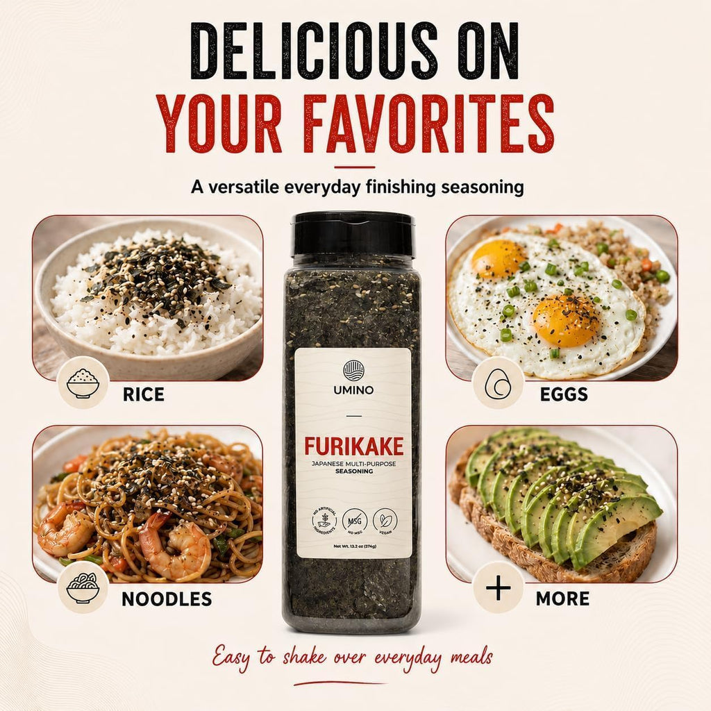 Umino Furikake | Multi-Purpose Japanese Seasoning with Nori, Sesame & Sea Salt | USA Made, Additive & MSG Free | 13.2 oz