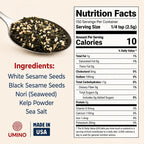 Umino Furikake | Multi-Purpose Japanese Seasoning with Nori, Sesame & Sea Salt | USA Made, Additive & MSG Free | 13.2 oz