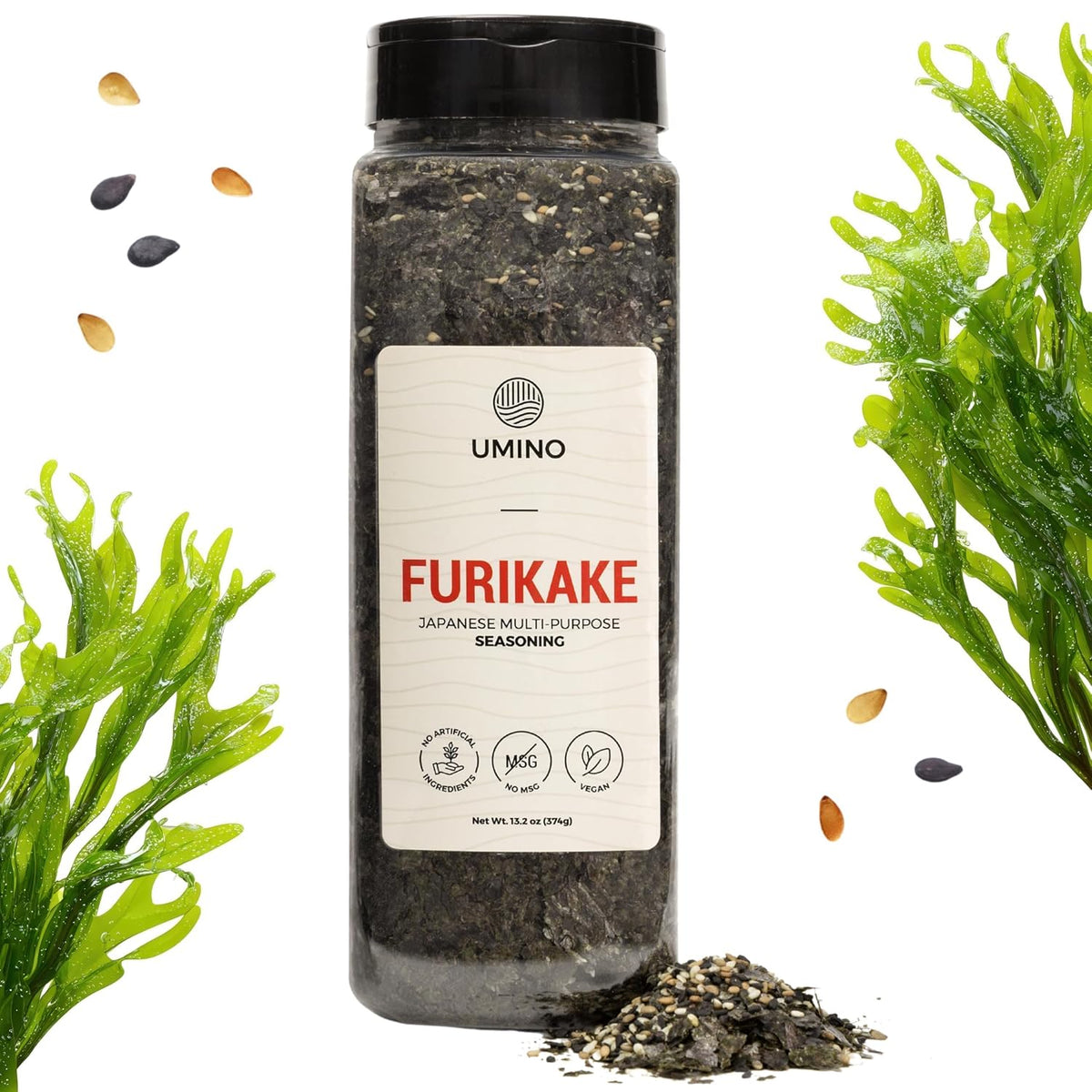 Umino Furikake | Multi-Purpose Japanese Seasoning with Nori, Sesame & Sea Salt | USA Made, Additive & MSG Free | 13.2 oz