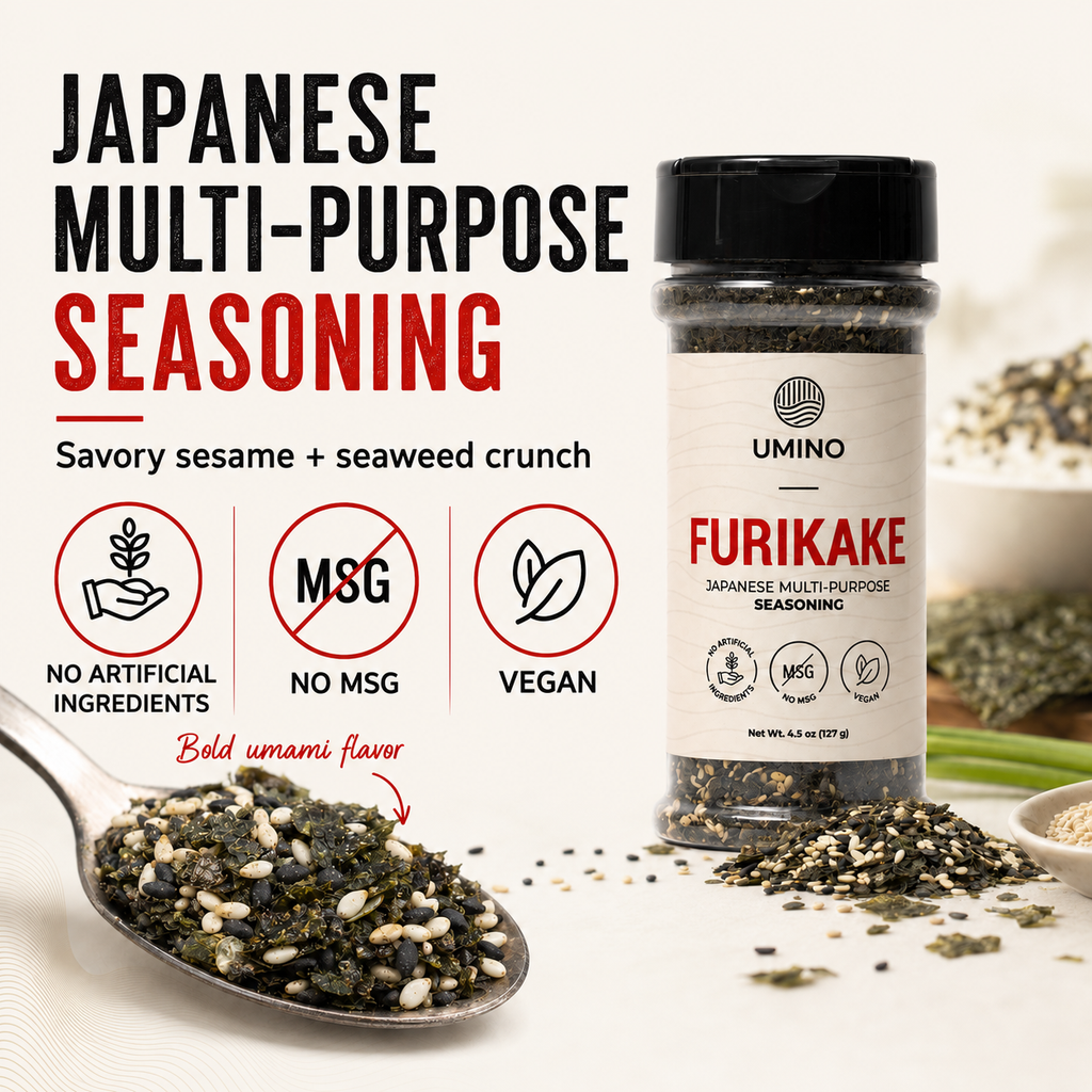 Umino Furikake | Multi-Purpose Japanese Seasoning with Nori, Sesame & Sea Salt | USA Made, Additive & MSG Free | 4.5 oz