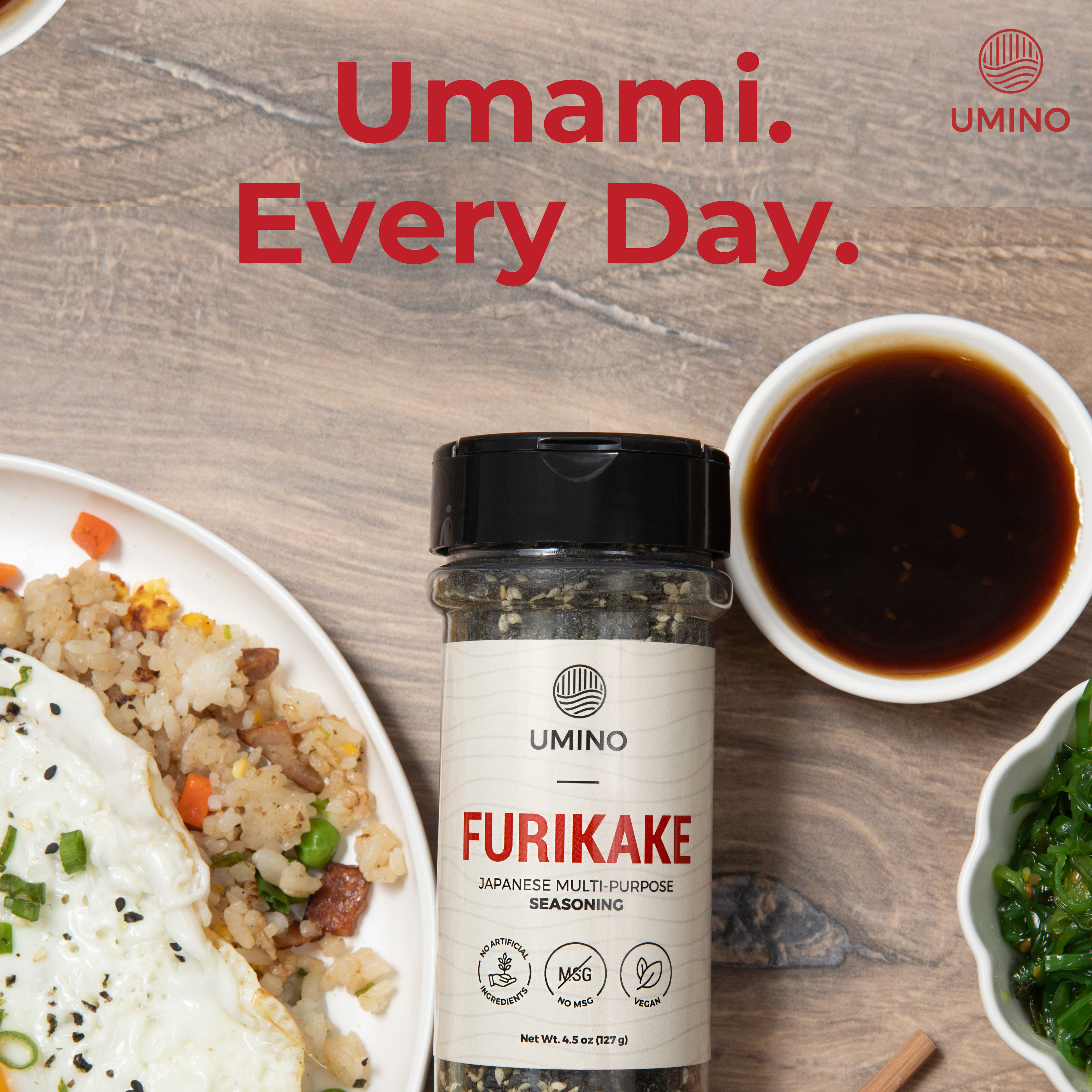 Umino Furikake | Multi-Purpose Japanese Seasoning with Nori, Sesame & Sea Salt | USA Made, Additive & MSG Free | 4.5 oz