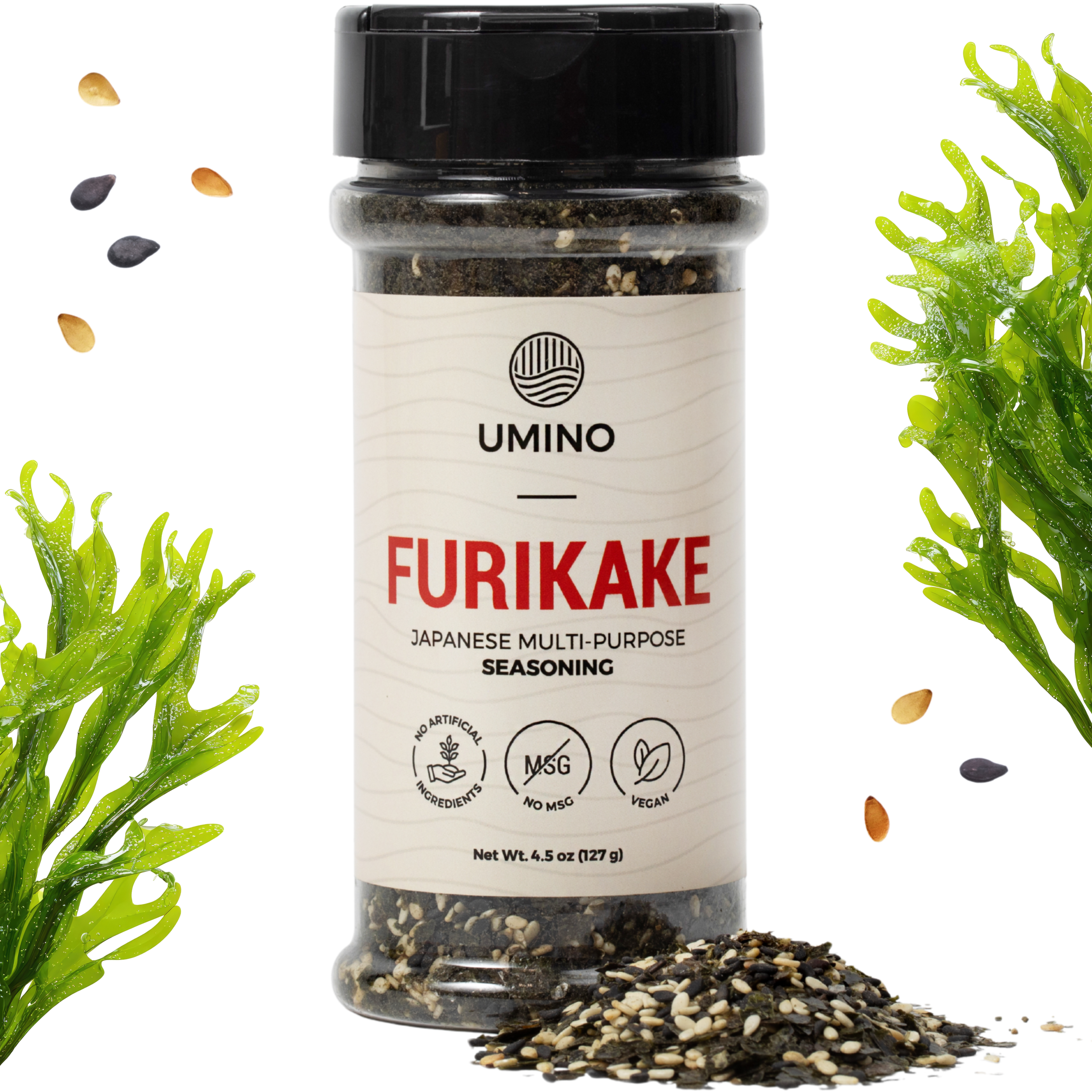 Umino Furikake | Multi-Purpose Japanese Seasoning with Nori, Sesame & Sea Salt | USA Made, Additive & MSG Free | 4.5 oz